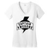 captain awesome Women's V-Neck T-Shirt