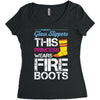 Forget Glass Slippers This Princess Wears Fire Boots Women's Triblend Scoop T-shirt