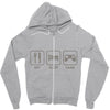 eat,sleep,game Zipper Hoodie
