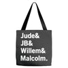 Jude JB Willem Malcolm Tote Bags