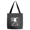 with banksy flower bomb print Tote Bags