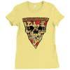 pizza skull Ladies Fitted T-Shirt