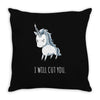 stabby the unicorn Throw Pillow