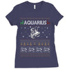 aquarius christmas ugly sweater Ladies Fitted T-Shirt