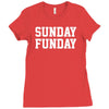 sunday funday party funny tee Ladies Fitted T-Shirt