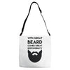 with great beard comes great responsibility Adjustable Strap Totes
