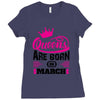 Queens Are Born in March Ladies Fitted T-Shirt