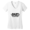 baby not midget do not toss Women's V-Neck T-Shirt