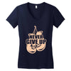 Never Give Up Uterine Cancer Awareness Women's V-Neck T-Shirt
