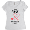 Our First Father's Day! Baby Girl Women's Triblend Scoop T-shirt