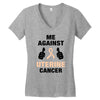 Me Against Uterine Cancer Women's V-Neck T-Shirt