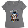 who loves lhasa apso Women's Triblend Scoop T-shirt