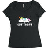 Unicorn Says Not Today Women's Triblend Scoop T-shirt