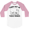 kinda hot in these rhinos 3/4 Sleeve Shirt