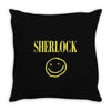 sherlock holmes smiley face Throw Pillow