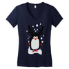 christmas penguin Women's V-Neck T-Shirt