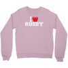 i love rugby mens funny cotton Crewneck Sweatshirt