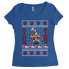 ugly sweater fight christmas t shirts Women's Triblend Scoop T-shirt