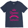 queens are born in september V-Neck Tee