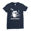 drummer drum kit indie rock music Ladies Fitted T-Shirt