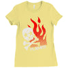 skull &amp; flames Ladies Fitted T-Shirt