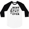 Best Dad Ever Funny Music Note 3/4 Sleeve Shirt