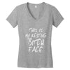 resting bitch face girls Women's V-Neck T-Shirt