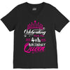 Celebrating With the 4th Birthday Queen V-Neck Tee