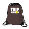 funny trip advisor Drawstring Bags
