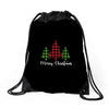 lumberjack tree merry christmas Drawstring Bags