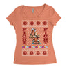 ugly sweater fight christmas t shirts Women's Triblend Scoop T-shirt