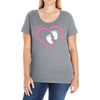 Baby Girl with Heart Any Name Customized Ladies Curvy T-Shirt