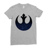 rebel logo with space pattern Ladies Fitted T-Shirt