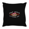 October Peeking Out Baby Girl Throw Pillow