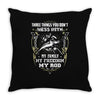 my family my freedom my rod Throw Pillow