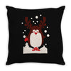 santa reindeer penguin christmas Throw Pillow