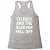 i flexed and the sleeves fell off Racerback Tank