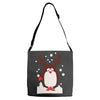 santa reindeer penguin christmas Adjustable Strap Totes
