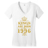 kings are born in 1996 Women's V-Neck T-Shirt