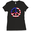 flag us flag peace independence day Ladies Fitted T-Shirt