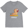 yoga pug exhale V-Neck Tee
