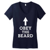 obey the beard funny Women's V-Neck T-Shirt