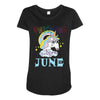 unicorns are born in june cute unicorn Maternity Scoop Neck T-shirt