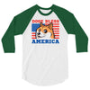 doge bless america 3/4 Sleeve Shirt