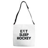 eat sleeo hockey Adjustable Strap Totes