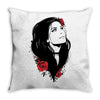 girl roses Throw Pillow