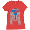 r2d2 typography Ladies Fitted T-Shirt