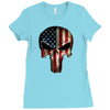 skull us flag Ladies Fitted T-Shirt