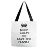 save the planet Tote Bags
