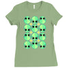 sad alien and daisy nineties grunge pattern Ladies Fitted T-Shirt